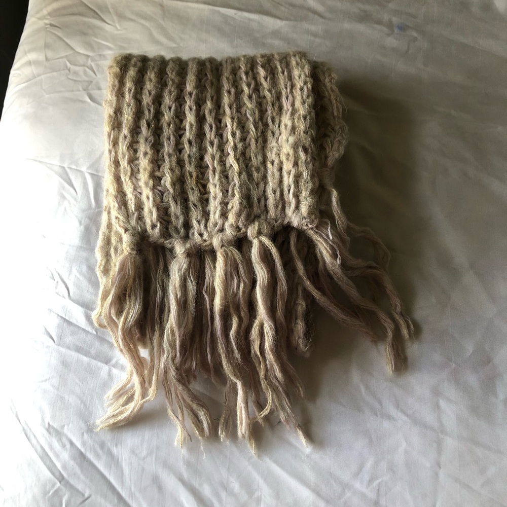 Beige Knit Scarf